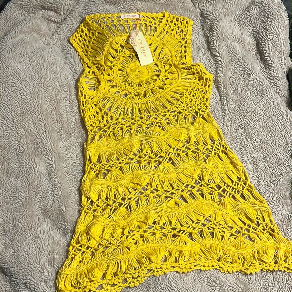 Orange Fashion Village | Swim Cover Up, Yellow, S, NWT